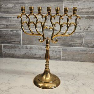 Vintage-style Brass Menorah